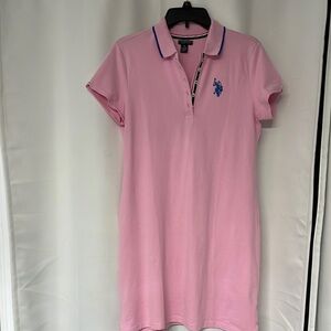Pink Polo Dress with Embroidered Logo